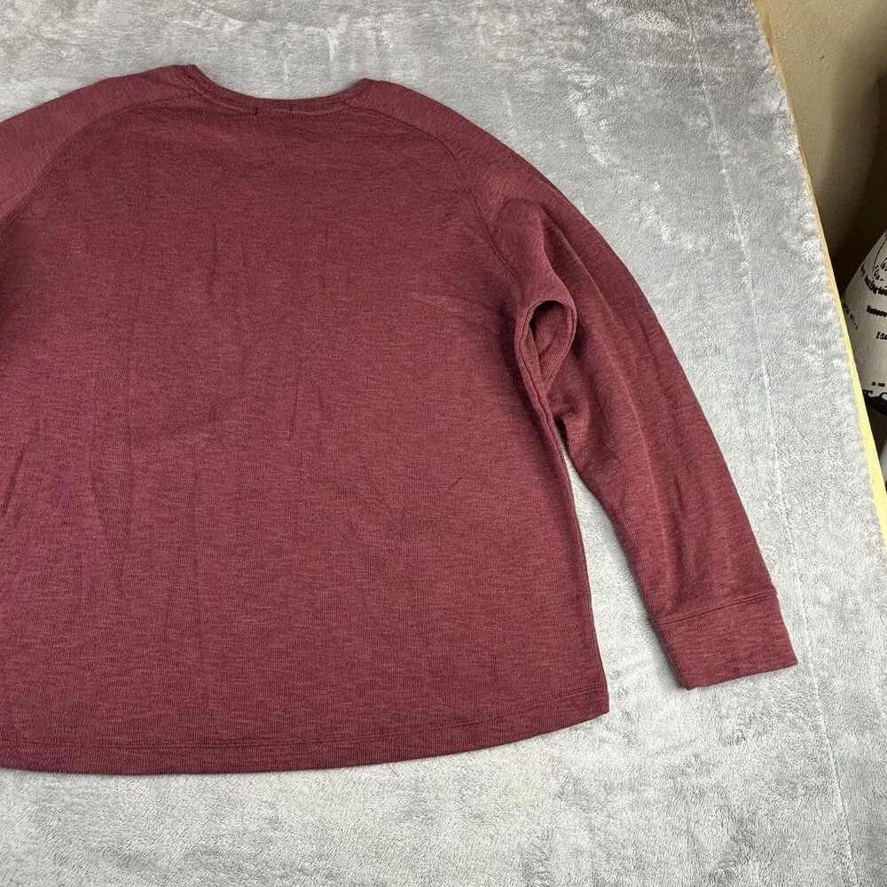 Banana Republic Shirt Mens XXL Double Knit Long Sleeve Crewneck Burgundy New $60